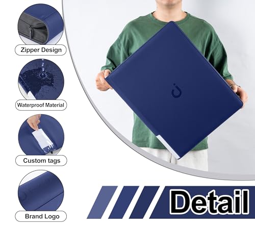 Image of Premium Card Binder 16 Pocket - Fits 1600 Cards,4X4 Ringless Card Album with Sleeves for Trading Cards & Sports Cards(Model C,Classic Navy Blue)