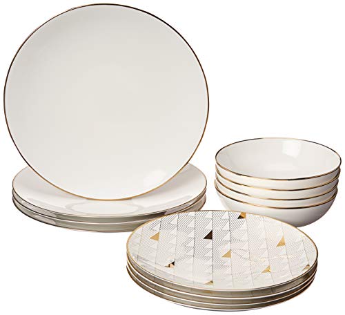 Lenox 886123 White Trianna 12-Piece Dinnerware Set, 16.2 LB