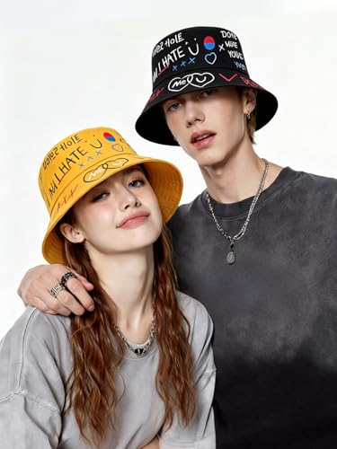 Image of Packable Reversible Printed Bucket Hat Unisex for Men Women Beach Fisherman Cap