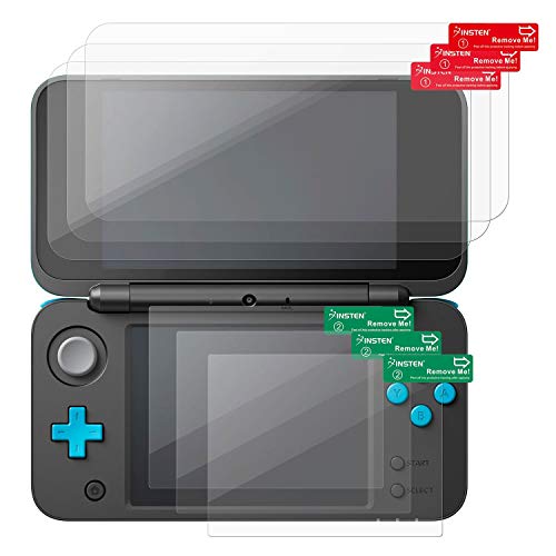 For Nintendo New 2DS XL Screen Protector, Insten 3-Pack Top Bottom Clear LCD Screen Protector [Anti-Fingerprint] [Bubble-Free] Shield Guard Film compatible with Nintendo New 2DS XL