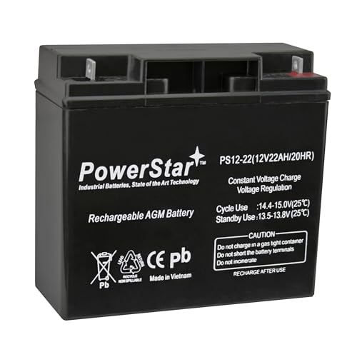 PowerStar 12V 22AH 6FM22 6-FM-22 AGM/SLA Rechargeable Deep Cycle Battery