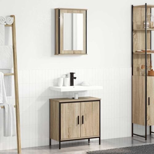 Muebles de baño de 2 piezas para ganar espacio de almacenaje con espejo 5