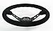NRG Steering Wheel - 06 (Deep Dish) - 350mm (13.78 inches) - Black Suede with Black Spokes - Part # ST-006S