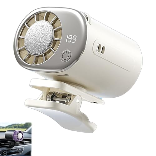 Climatiseur à clipser pour voiture, ventilateur portable 2026 avec affichage LED et semi-refroidissement à 16 ℃, rotation à 360°, 199 vitesses...