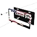 American Flag License Plate Frame American Flag License Plate Holder America Eagle License Plate Frame Covers US Car Tag Frame Stainless Aluminum 2 Pack 2 Holes Decorative 2 Pcs Set for Men
