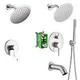 Kpjovnar Rubinetto Doccia a Parete in Nichel Spazzolato S3207NI + Sistema Doccia S3232NI in Set