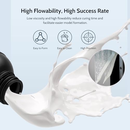 Image of Tough Resin 3D Printer Resin 2.0, Upgraded Tough Resin with Impact-Durable & High Precision, Withstands Impacts Bending Tensile, Low Shrinkage Compatible with LCD /DLP /SLA 3D Printers, White 1000g