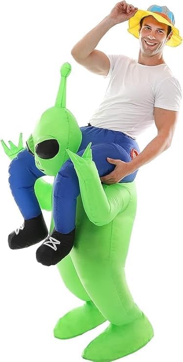 Rewiar - Disfraz alienígena verde alienígena inflable para disfraz de Navidad y extranjero, ropa de fiesta para adulto, Sumo inflable de fiesta carnaval de halloween (Alien L)