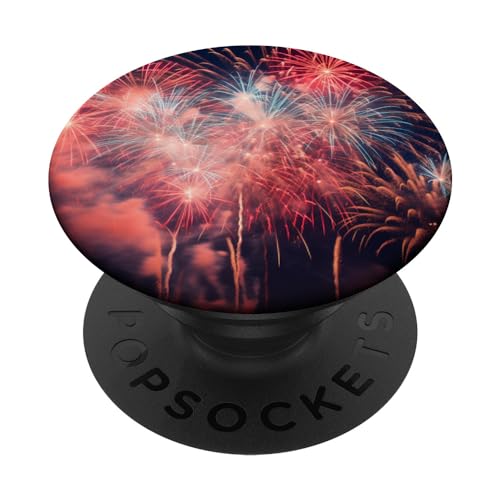 Fireworks Display Firecrackers Pyrotechnic PopSockets Swappable PopGrip, Black