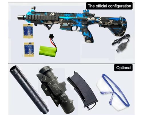 Image of Gel Ball Blaster Gun Automatic Gun for Kids-Adults High Speed Including Gel Balls for Kids and Adults Blue Color (Q5)