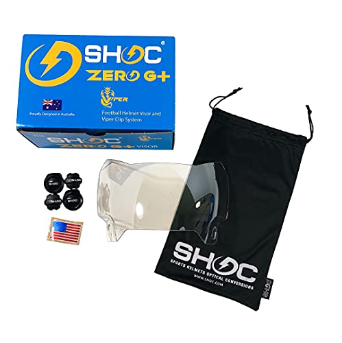 SHOC Zero G Plus Football Visor | #1 Football Helmet Visor SHOC Visor Fits Most Helmets Youth & Adult (Clear Mirror)