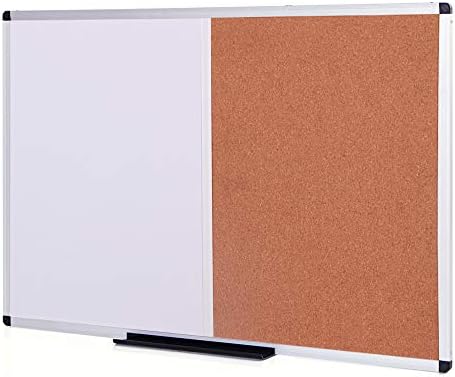 VIZ-PRO Magnetic Dry Erase Board and Cork Notice Board Combinatio...