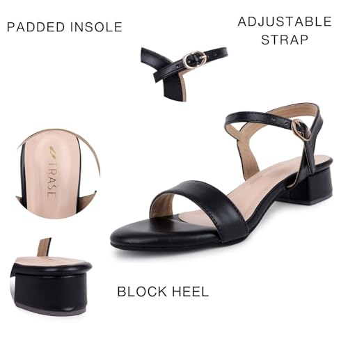 Image of TRASE Women Block Heel Sandals with Ankle Strap, Stylish and Comfortable Design, Perfect for Casual Outings