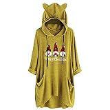 Weihnachtsshirt DamenWinter Rundhals LangarmWeihnachtspullover Damen Mode HerbstWeihnachten Langarm Samt lose