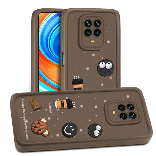 Image of AESTMO Back Case Cover for Mi Redmi Note 10 Lite /Note 9 Pro /Pro Max /Poco M2 Pro | Cute Fun Cartoon 3D Ball | Coffee Silicone Case | Full Body Protection | Camera Protection Back Cover (Brown)