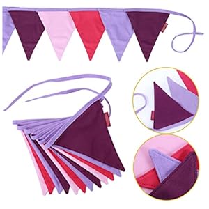 Papierdrachen Wimpelkette Lila Pink 12Stück