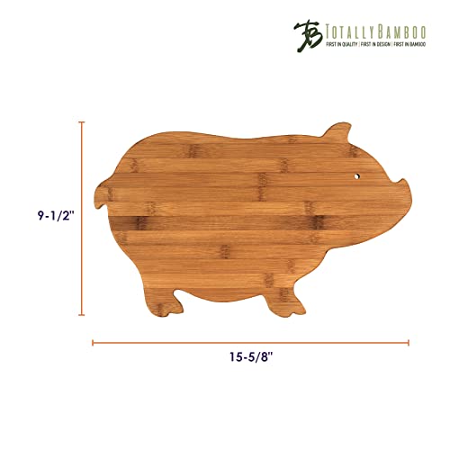Totally Bamboo Pig Shaped Bamboo Serving And Cutting Board, 15-5/8" X 9-1/2" #TOP5