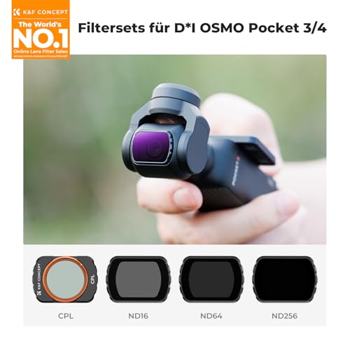 Image of K&F CONCEPT Magnetic 4 Pack CPL ND16 ND64 ND256 Filter Kit | Compatible with DJI OSMO Pocket 4 Pocket 3, Multi-Coated /HD Optical Glass /Gimbal, FD161