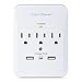 CyberPower CSP300WUR1 Surge Protector 3-AC Outlet with 2 USB (2.1A) Charging Ports (2 Pack)