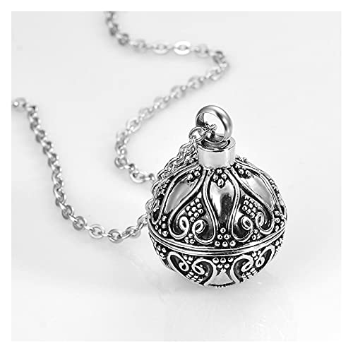 BOSAIYA AZ Antique Memorial Cremation Jewelry Retro Ball Urn Necklaces Keepsake Pendants,Can Open The Fill T1104