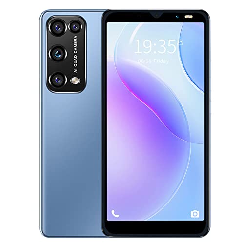 Smartphone, Rino9 Pro Android 4.4.2, 512MB 4GB Dual SIM Phone Finger Face ID 2200mAh 5.45 Inch Celular, 0.3MP Front HD Camera, 2MP Rear Camera, Gift for Friends Family (Blue)