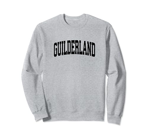 Guilderland New York NY Vintage Athletic Sports Diseño Negro Sudadera