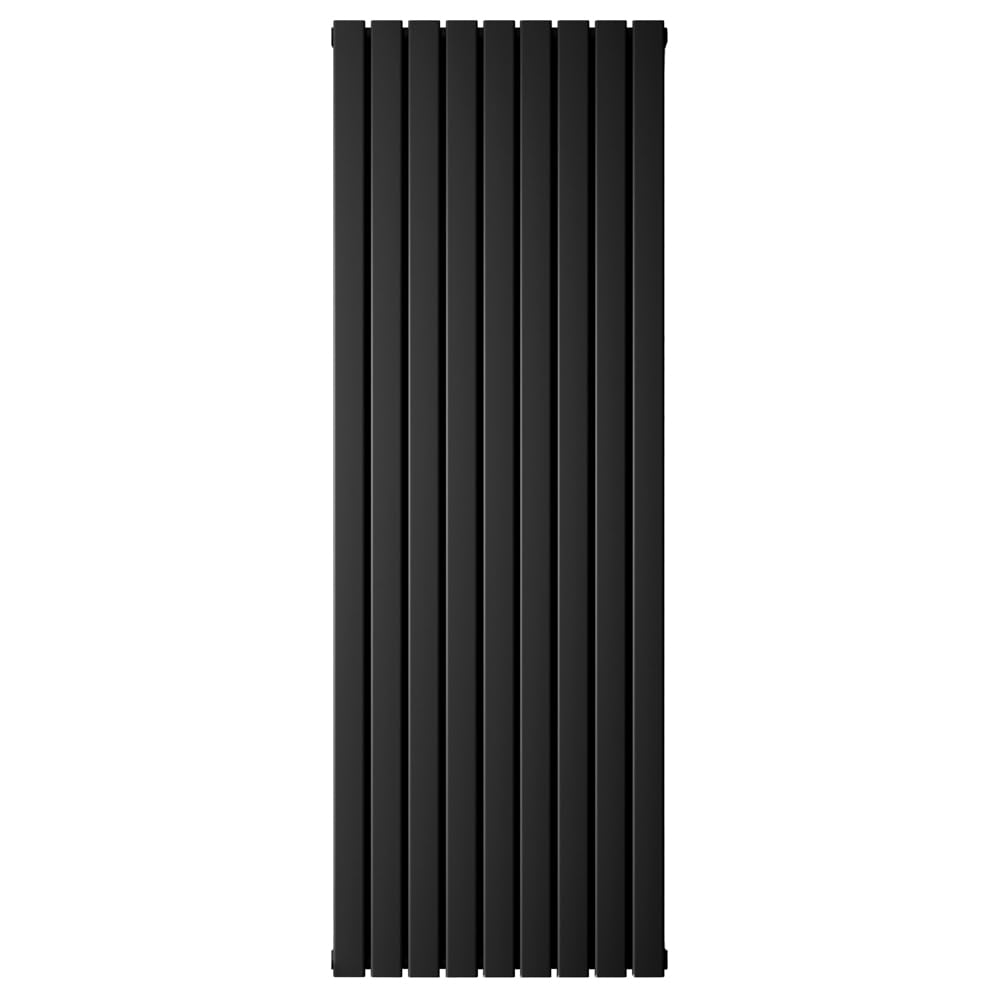 Milano Erin Black Vertical Double Flat Panel Convector Radiator - 1780mm x 630mm