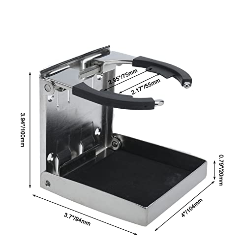 Erfo Stainless Steel Adjustable Folding Drink Holder With Mount Screws, Universal Cup Holders For Marine/Boat/Caravan/Car/Trucks/Rvs/Vans(2 Pcs ) Er-01-Cp #TOP1