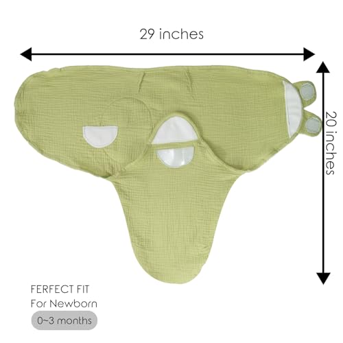 Image of Organic Ultra Soft Muslin Baby Swaddles for Newborn Babies, 3-Pack Adjustable Infant Sleep Sack wrap (Vitality Style, 0-3 Months)