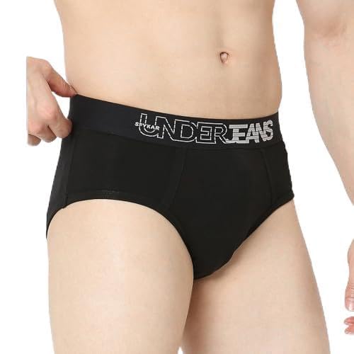 Image of Underjeans by Spykar Men Premium Pack of 2 Black-Purple Brief