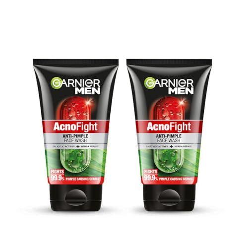 Image of Garnier Men, Anti-Pimple Face Wash, Repairs Skin & Balances Oils, AcnoFight, 100 g (Pack of 2)