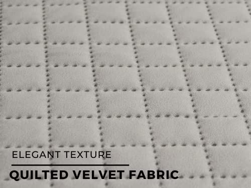 Image of Fashion Throw Quilt-Fully Covered 2 Seater Anti-Slip Quilted Sofa Covers for Living Room Sofa Slipcovers Furniture Cover Home Decor Light Grey