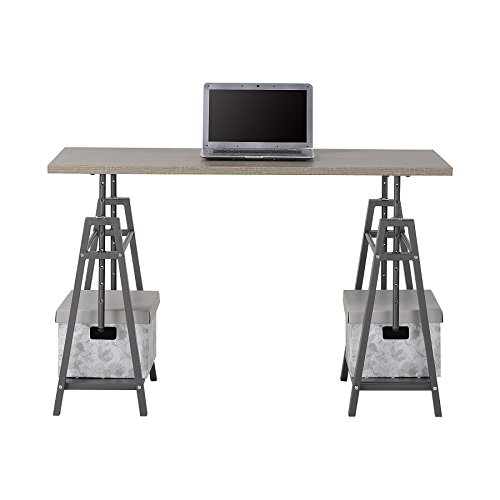 Signature Design By Ashley Irene Industrial Adjustable Desk, Beige & Gray #TOP1