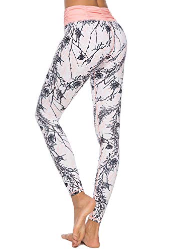Mint Lilac Women's High Waist Printed Workout Yoga Leggings Athletic Tummy Control Casual