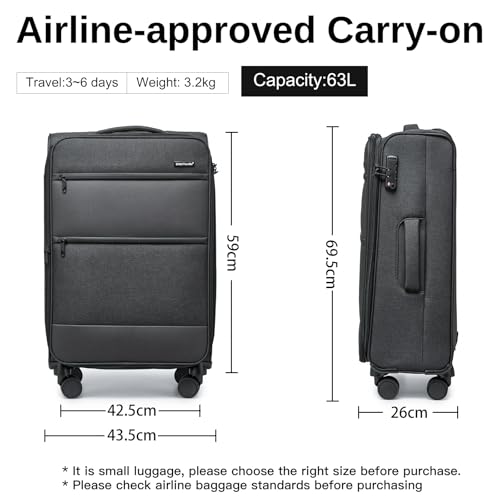 British-Traveller-Suitcase-Lightweight-Durable-Check-in-Hold-Luggage-with-TSA-Lock-and-4-Spinner-Wheels