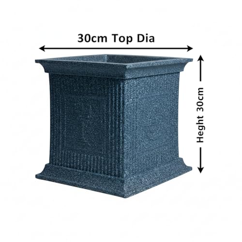 Image of Harshdeep Tulsi Planter - Indoor Outdoor Home Balcony Window Garden Decorative Roto Pot UV Resistant 12 Inch Plant Pot (Midnight Stone)