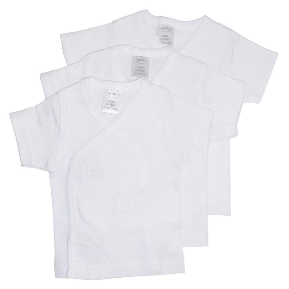 bambini White Side Snap Short Sleeve Shirt - 3 Pack