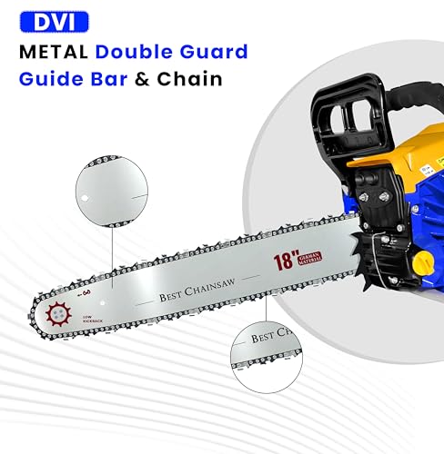 Image of DVI 5800 Heavy Duty Chain Saw with 58 CC, 2 Stroke Petrol Engine Power & 18 inchinch Blade /Bar Cordless Chain Saw Cuttingsaw For Farm, Garden & Professional Use.