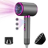 💇【Moteur haute vitesse, séchage rapide】Notre sèche-cheveux est équipé d'un moteur haute vitesse, qui offre une vitesse élevée et un flux d'air stable et rapide de 20 m/s. Le moteur haute vitesse possède une forte force de vent, formant un flux d'air puissant, séchant les cheveux rapidement et répondant aux exigences d'efficacité élevées.