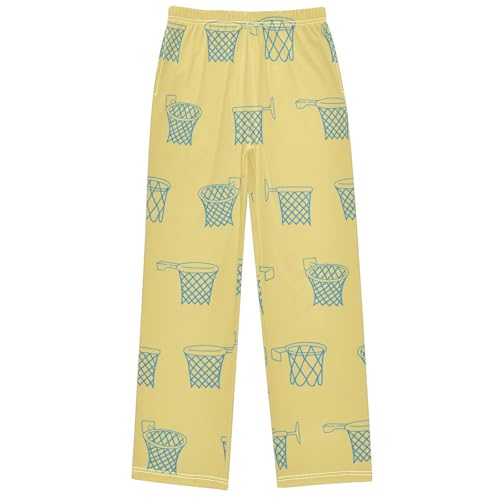 Boy's Pants Basketball Patterns Jogger Pants Elastic Waist Long Bottoms Trousers with Pockets 6-14 Years