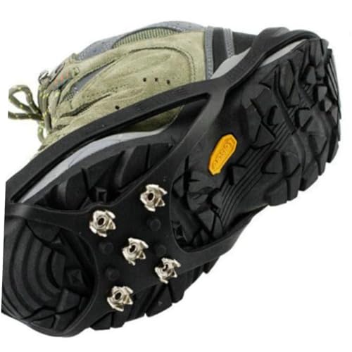 COLLBATH Cubiertas de zapatos para escalar con clavos antigel para invierno, tamaño Large, color negro miniatura 1