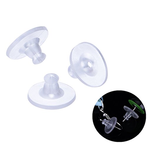 20x Milopon Ohrring Stopper Ohrstopper Klar Gummi Ohrring Verschlüsse Rückseiten Silikonstopper Vintageparts für DIY Ohrstecker Ohrring Schmuck Cover