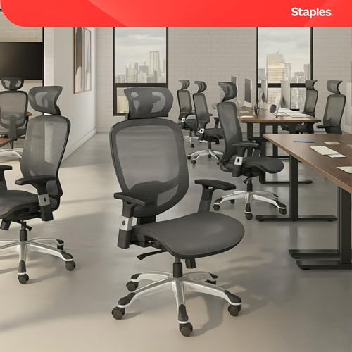 Image of STAPLES Ergonomic Task Chair, Mesh, Ergonomic, Lumbar Support, Swivel, Gray