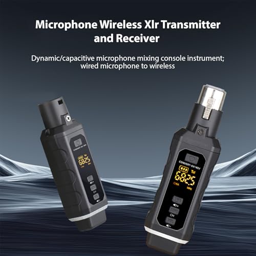 Microphone Wireless Transmitter Receiver, Xlr Dynamic Condenser Mic Rechargeable Audio Mixer Adapter for Bass Sound Mixer Electric Guitar (1 Microphone with 1 Receiver) miniatura 2