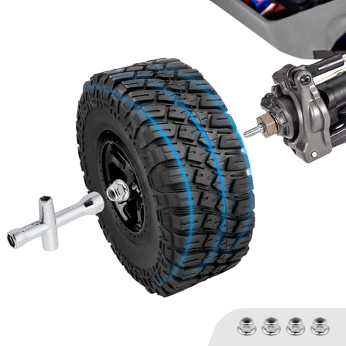 Hobbypark 4-Pack 120mm / 4.7 Inch Outer Diameter Tires & Wheels Foam Inserts 12mm Hex for Traxxas Slash 4x4 2WD BL-2S 1/10 Short Course Truck - Thumbnail 6