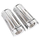 XMMT +2' Extended Fork Boots Cans Slider Cover Cow Bells CNC Cut Alumium Chrome for Harley Touring Road Street...