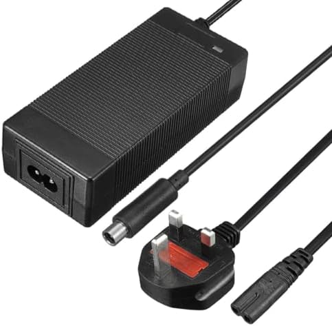 ESCAPE 42V Fast Charging Electric Scooter Charger UK PLUG with LED Indicator - Suitable For Xiaomi M365/Pro 2, AOVO, Ninebot Es 1 2 3 4, Pure Air Pro, Inokim Quick 4, Black