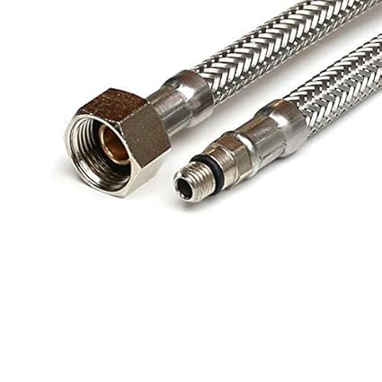 SWASTIK 304 Stainless Steel Flexible Brass Nut 1/2 Inch 2 ft Hot & Cold Water Supply Connection Pipe Only for Sink Tap,Faucet Mixer|