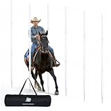 inoreal 6 Pcs 6FT Pole Bending Poles for Horses, Adjustable Equestrian Sports Training Equipment for Horses, Agility Poles for Horses, Soccer, Football, White