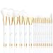 Qivange Makeup Brush Set Professional Soft Cosmetic Liquid Foundation Powder Brushes With Multifunctional Pouch, Purple With Gold (15 Pieces)